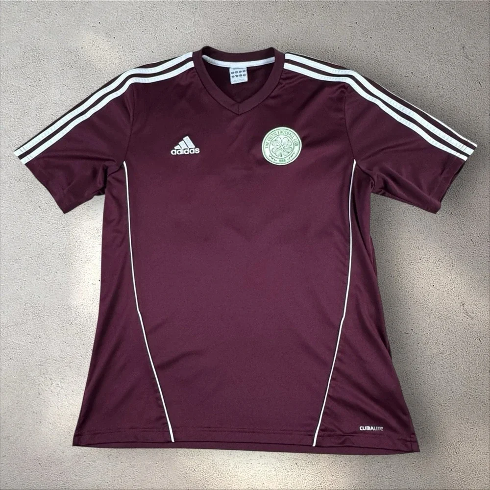 Adidas The Celtic Football Club Jersey Men's Large Soccer Kit #10 Burgundy‎